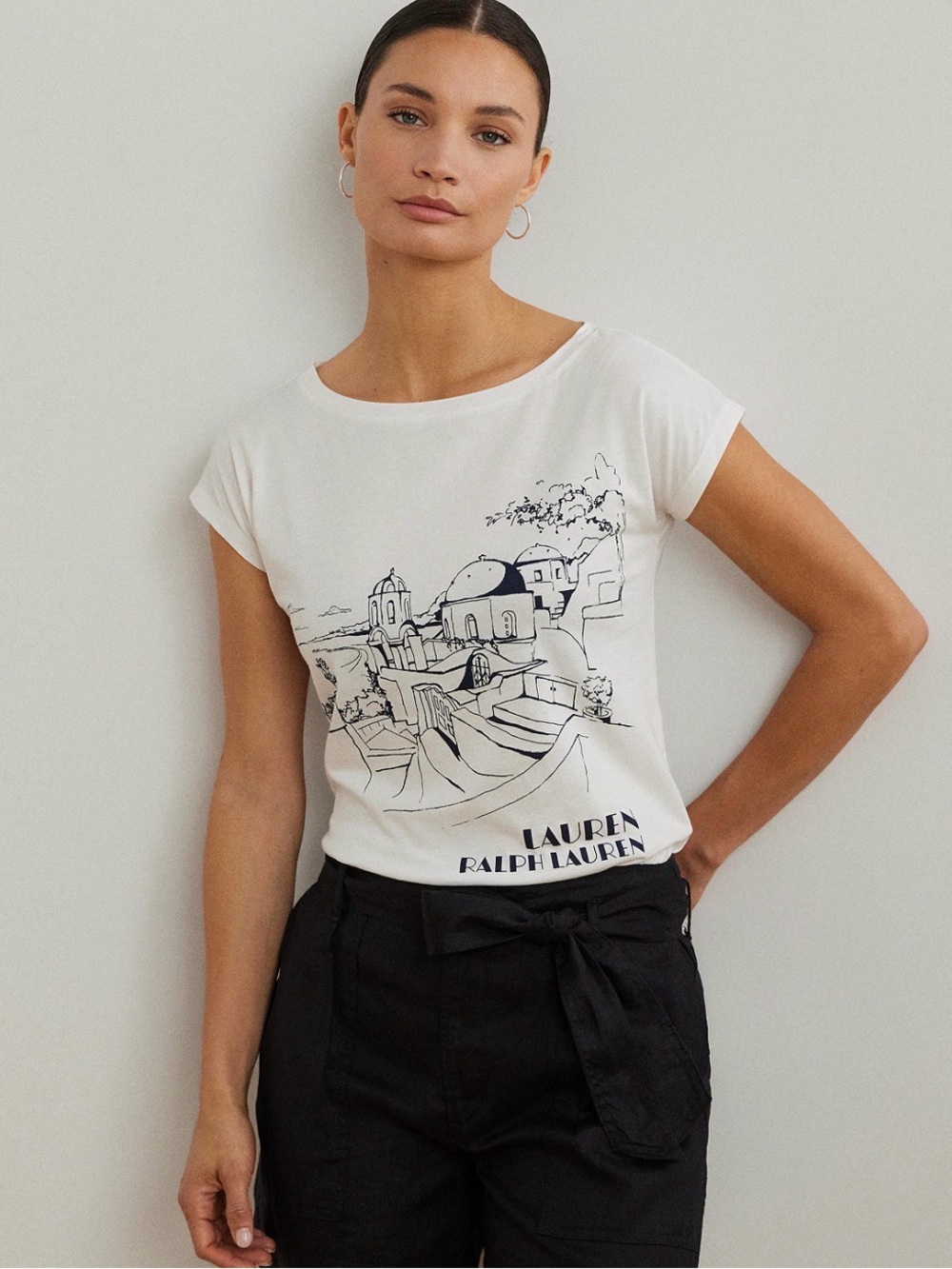 Lauren Ralph Lauren Women's Cotton-Blend Jersey Graphic Tee XXL